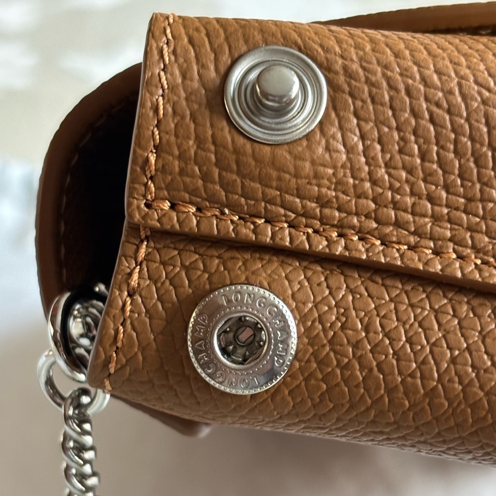 Longchamp Roseau Flap Leather Chain Crossbody Clutch Bag Excellent & Authentic - Picture 10 of 16